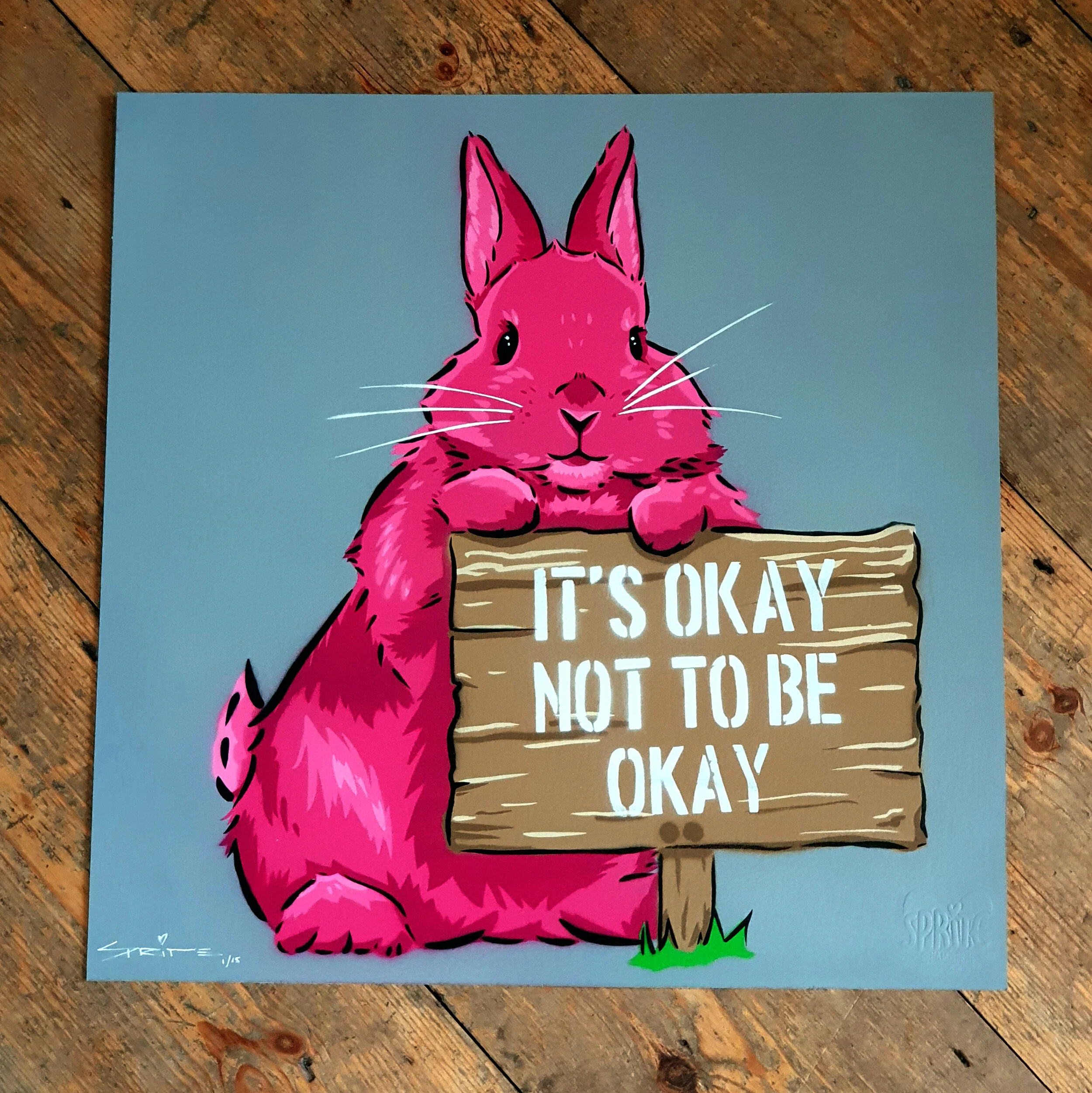 Support Bunny - Limited Edition Original Painting — Sprite